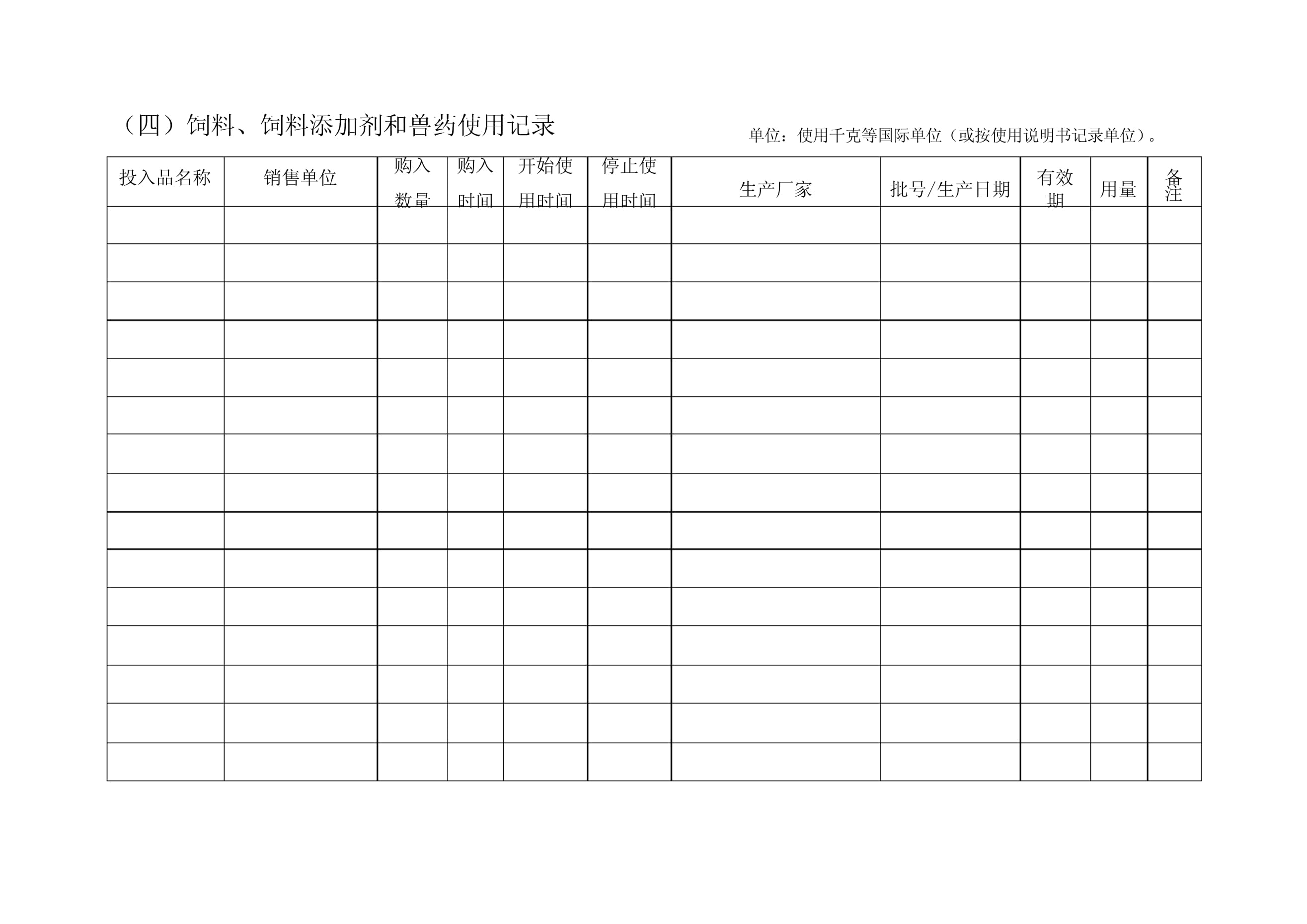 畜禽养殖场养殖档案